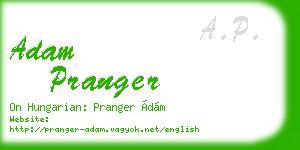 adam pranger business card